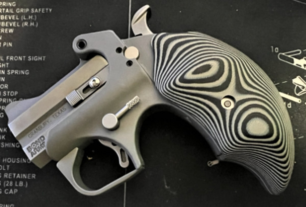 Bond Arms Derringer "Monster" G10 extra large and grippy Grips G10 Gripper- XL Gray & Black