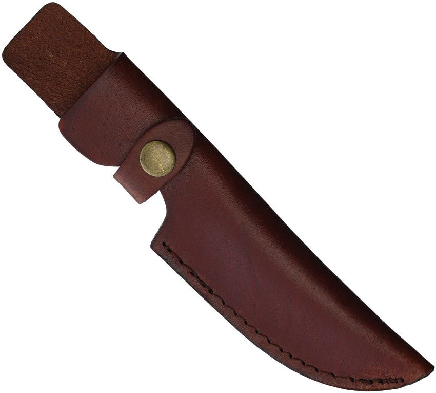 Knife Sheath Leather Thumb Snap , Heirloom Drop Point 4.5