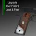 1911 Full Size Checkered Rosewood Grips Pearl Accent w/ Colt White Medallion - WoodWorld of Texas