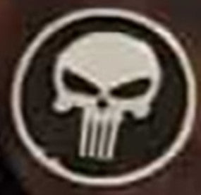 1911 Full Size Checkered Rosewood Combat Grips w/ Punisher Black Medallion