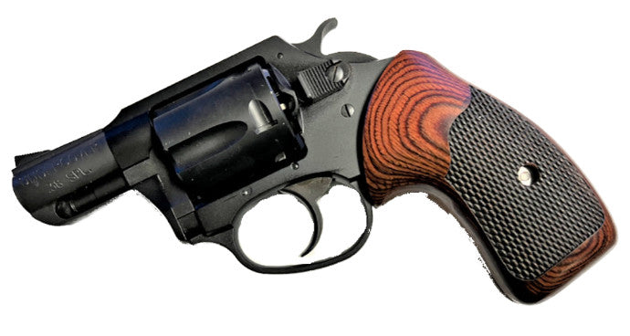 Charter Arms Universal Fit - Checkered Rosewood Grips Wrap Around 2