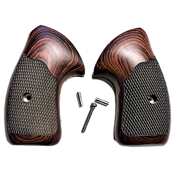 Charter Arms Universal Fit - Checkered Rosewood Grips Wrap Around 2