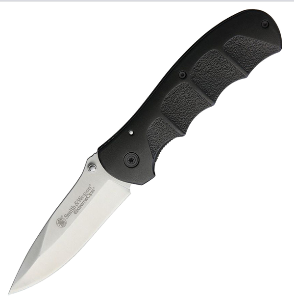 Smith & Wesson Extreme Ops Linerlock 3.5" Satin  Blade Stainless Steel Synthetic Black Handle