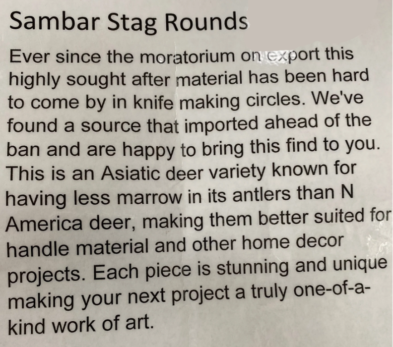 Sambar Stag Rounds
