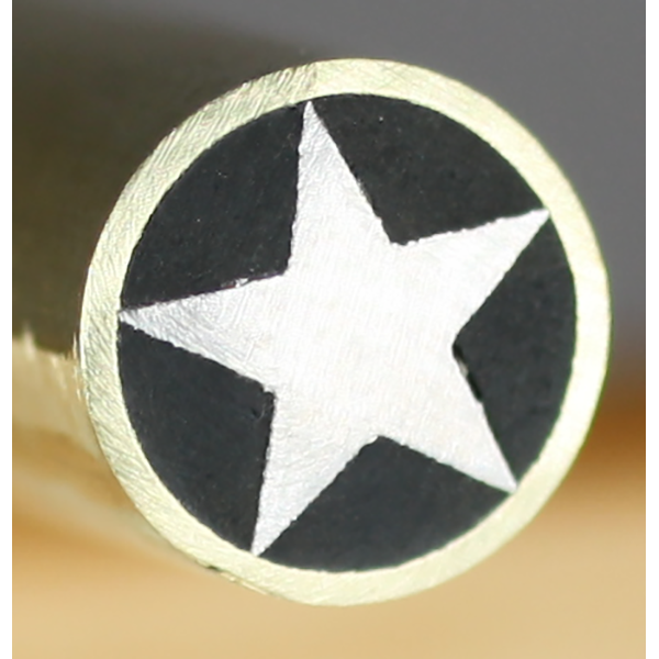 8mm Mosaic Pin 4" long - Star Silver - Brass tube and Black Epoxy