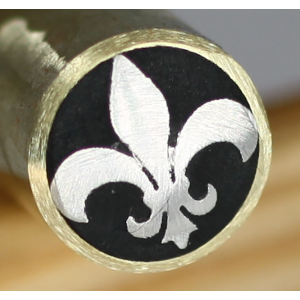 8mm Mosaic Pin 4" long - Fleur De Lis Silver - Brass tube and Black Epoxy