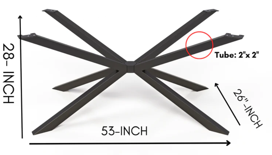 *Metal Table Legs - Spider Legs - 53'' x 26'' x 28 '' - Black - Heavy Duty 800 LB capacity