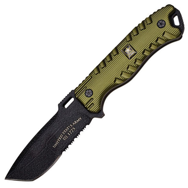 US Army Green Handled Fixed Blade with Sheath — WoodWorld of Texas