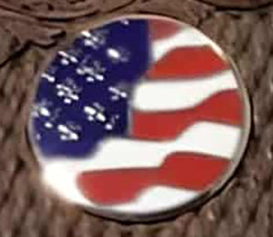 1911 Full Size Checkered Rosewood Combat Grips w/ US Flag Medallion - WoodWorld of Texas