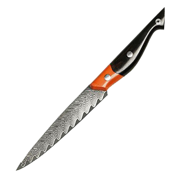Koi Utility Knife VG10 Wave pattern Damascus