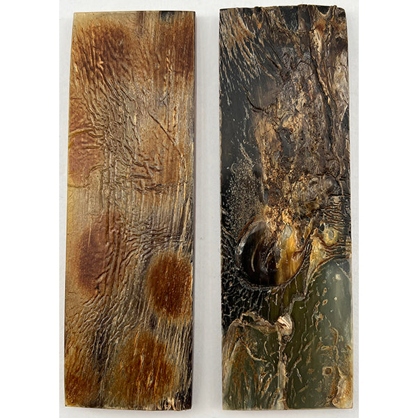 Zebu Bone Natural  Bark Blonde Scales - 1/4" X 1.5:" X.25"