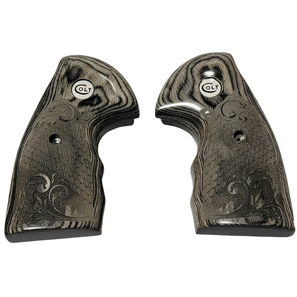 Simple Scroll Work On Colt Python Python Grips, Colt Python 2020 Grips, Colt 2021 Anaconda Checkered Gri ...