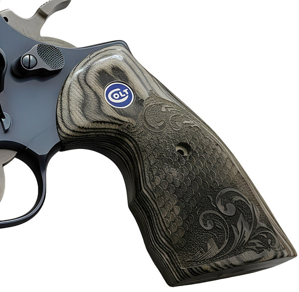 Simple Scroll Work On Colt Python Python Grips, Colt Python 2020 Grips, Colt 2021 Anaconda Checkered Gri ...