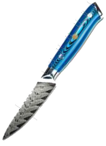 SEIGAIHA Paring Knife  with Laminated Wood Handles and Mosaic Pin -VG-10 Damascus Steel