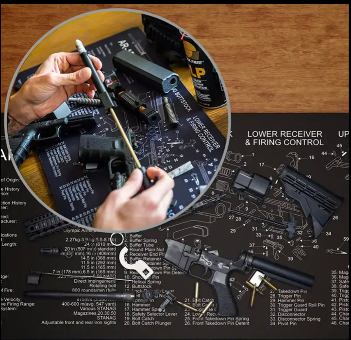 z Acc. - Gunsmith & Armorer's Cleaning / Work Tool Bench 11" x 17" Gun Mat For Browning Hi-Power Pistol Handgun / Mouse pad