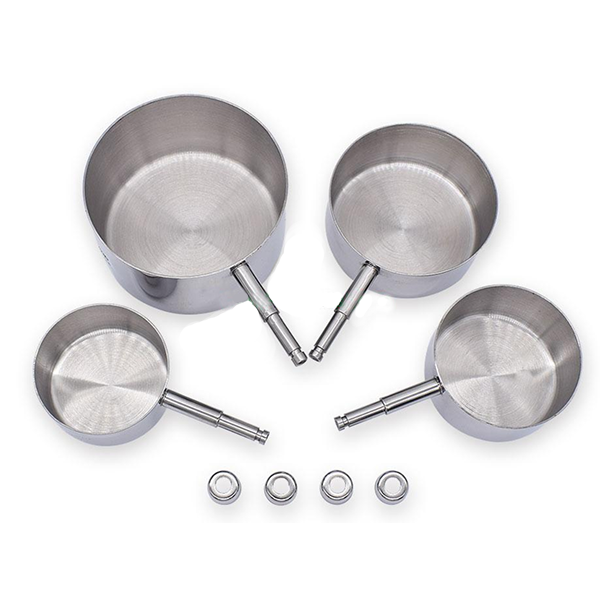 Measuring Cup Round Handle Kit - Stainless Steel - 1/4 Cup, 1/3 Cup, 1/2 Cup & 1 Cup