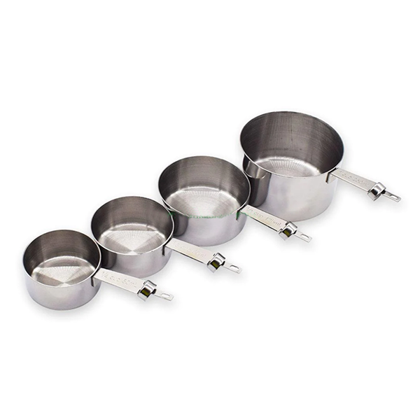 Measuring Cup Flat Handle Kit - Stainless Steel - 1/4 Cup, 1/3 Cup, 1/2 Cup & 1 Cup