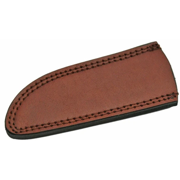 Knife Sheath Leather - SH660709 - 1.75" Opening x 6.5 Blade Cover  * AOL 7"  * Open Top Drop Point