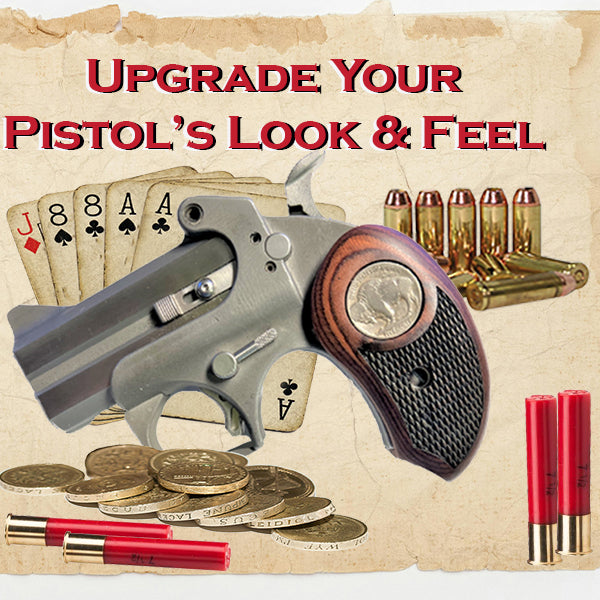 *Bond Arms Derringer XL Grips Laminated Rosewood with Buffalo Nickel- XL - WoodWorld of Texas