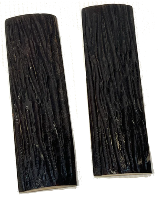 Genuine Bone - Winter Bottom Jigged Stag Design - Dyed Black- 1/4" X 1.5:" X5"