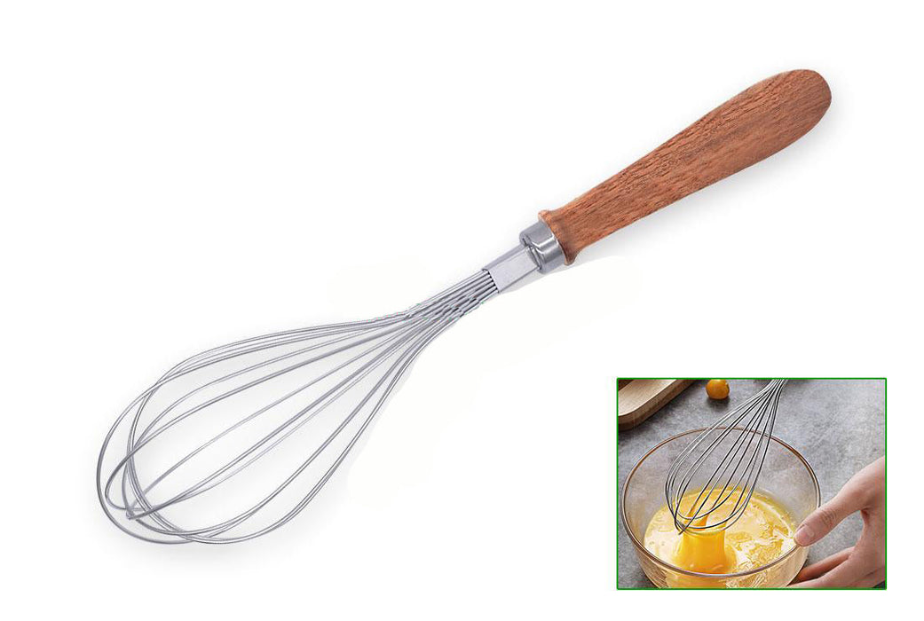 Whisk With Solid Wood Handle Kitchen Mini Stainless Steel - Temu
