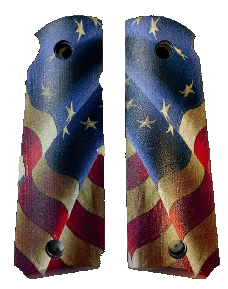 1911 Full Size Grips (Flag) w/3D Betsy Ross Revolutionary Flag ...