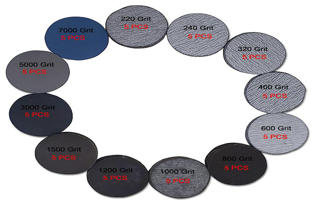 2"  Hook & Loop Assorted Sanding Discs 60 Pack ( 220 Grit to 7000 Grit )