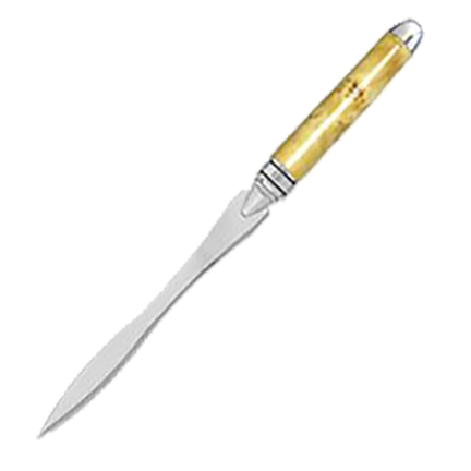 RoundTop Euro Style Curved Blade Letter Opener - Chrome
