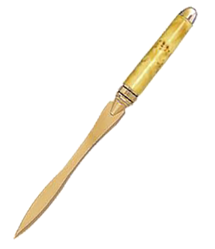 RoundTop Euro Style Curved Blade Letter Opener - Gold