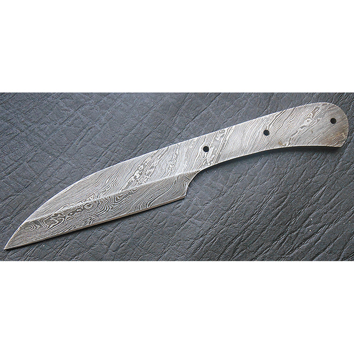 WoodWorld Carbon Steel Damascus - 8" Wharncliffe Style Blade - Twist Pattern