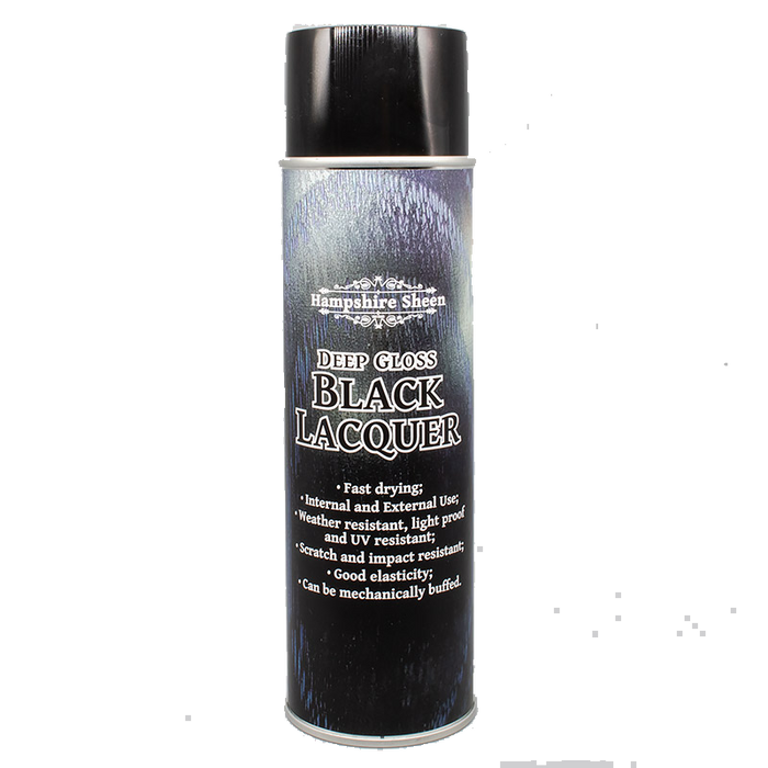 Hampshire Sheen - Lacquer - Professional Black Gloss Lacquer 500 ml Aerosol