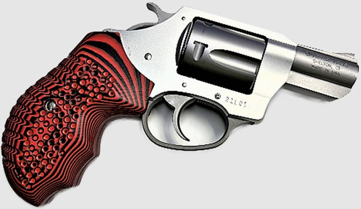 Charter Arms Universal Fit - Checkered Red Textured Grips Wrap Around.