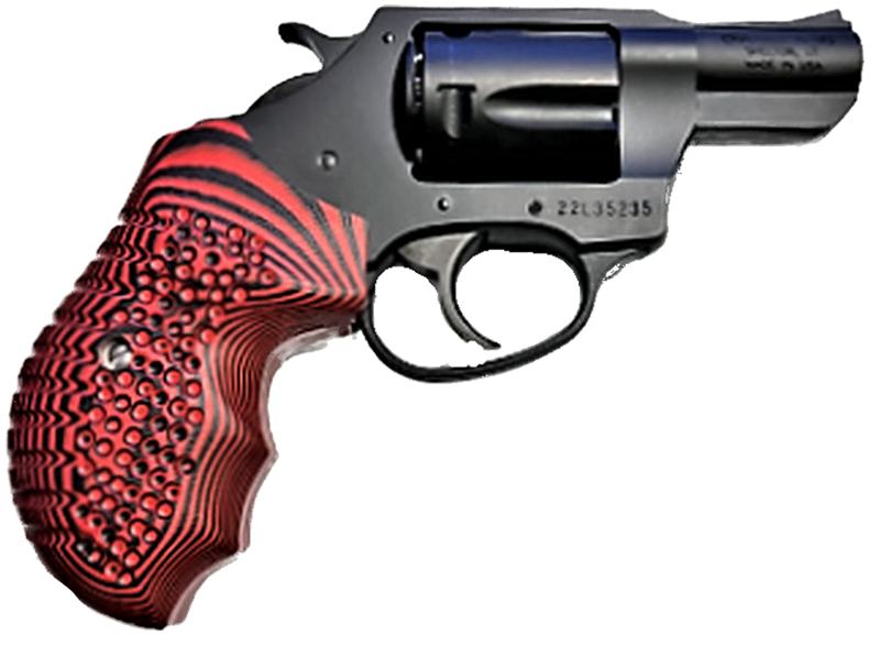 Charter Arms Universal Fit - Checkered Red Textured Grips Wrap Around.