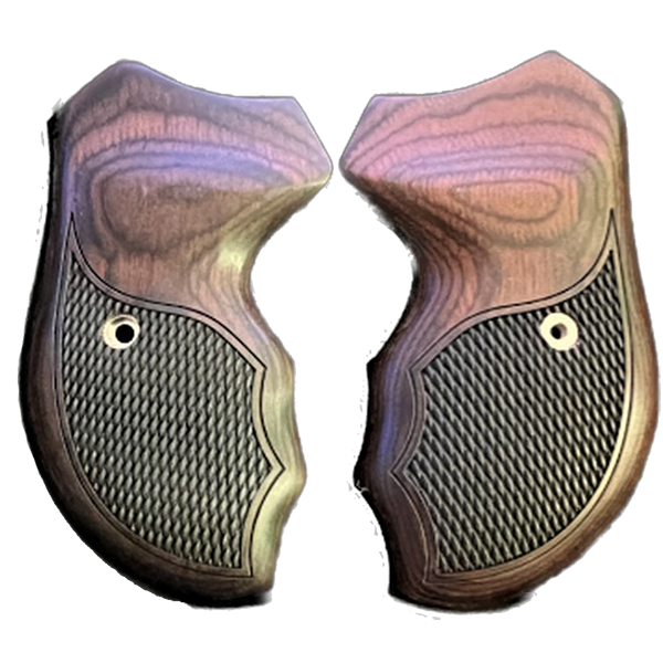 Charter Arms Universal Fit - Checkered Rosewood Grips Wrap Around