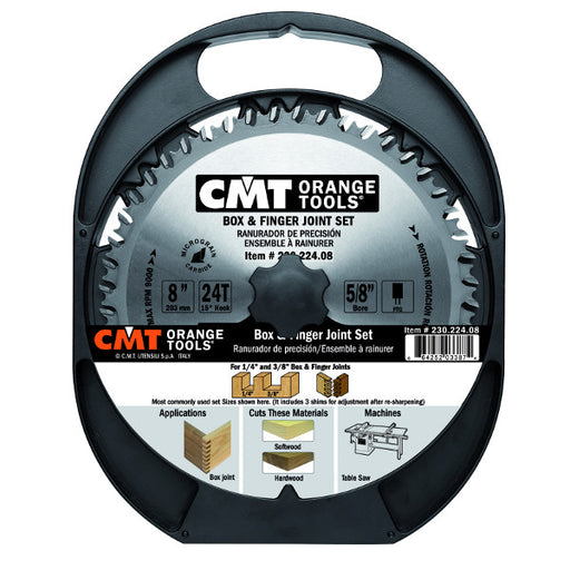 CMT Dado Pro Set, 8-Inch x 12 Teeth FTG+ATB Grind with 5/8-Inch Bore #230.012.08 (Only 1 Left) - WoodWorld of Texas