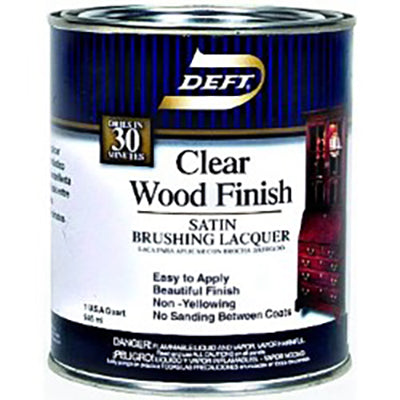 Deft Clear Wood Brush-on Lacquer - Quart - Satin