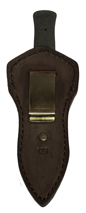 Custom Leather Knife Sheath Leather - SHWW121 - 1.25" opening and a 4" length with Belt Clip. Fits El Paso Dagger