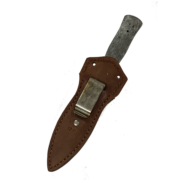 Custom USA Leather Fixed 4 Blade Dagger Knife Boot Belt Clip Sheath