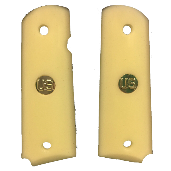 1911 Full Size Acrylic Faux Ivory Grips w/ US Medallion