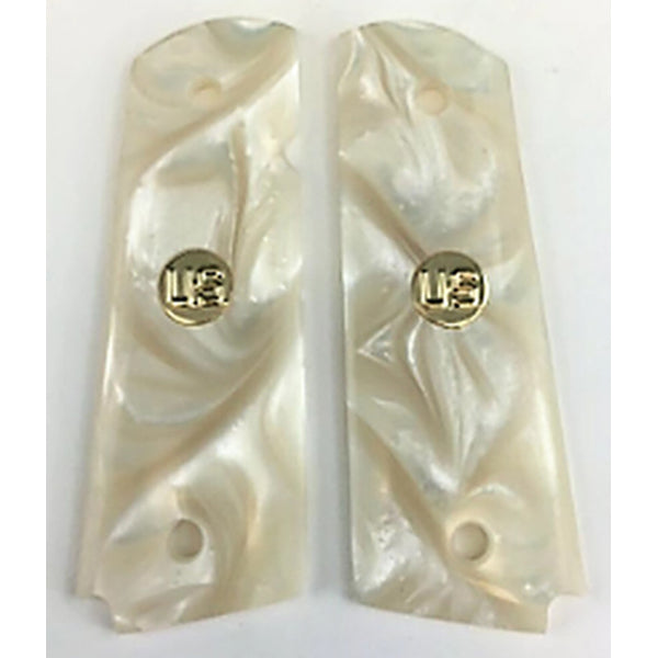 1911 Full Size Acrylic Faux Pearl Grips w/ US Medallion