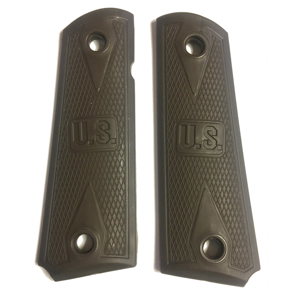 1911 Full Size Gun Grips - Competition Rubber - US Embossed - Dark Earth