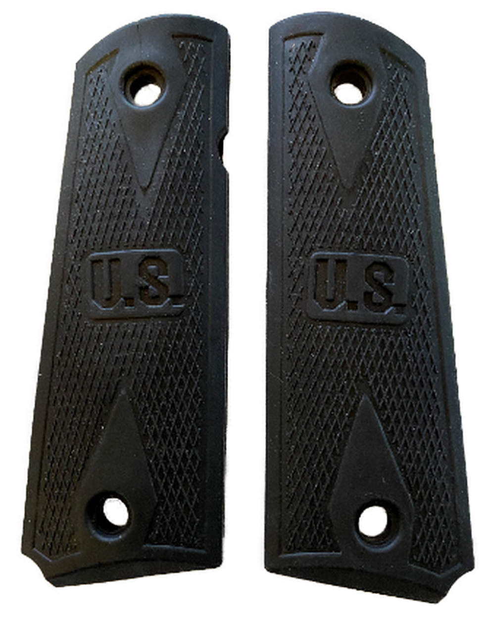 1911 Full Size Gun Grips Competition Rubber US Embossed Black — WoodWorld of Texas