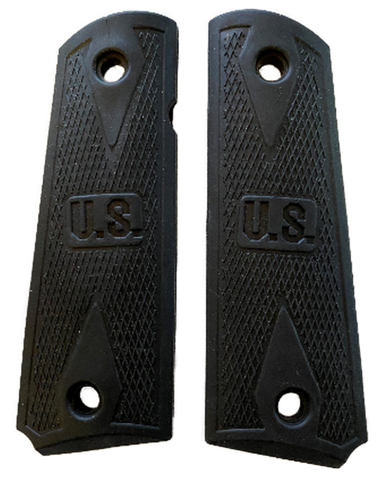 1911 Full Size Gun Grips - Competition Rubber - US Embossed - Black
