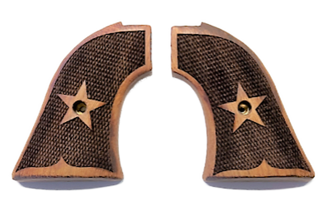 **Heritage Arms Rough Rider 6 & 9 Shot Grips (.22 &.22 Mag) Gentlemen Rosewood checkered  grips with Carved Star - Limited Supply