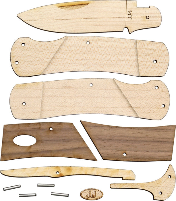 * JJ's Wooden Lockback Knife Kit - Lockback Style - Gift Tin