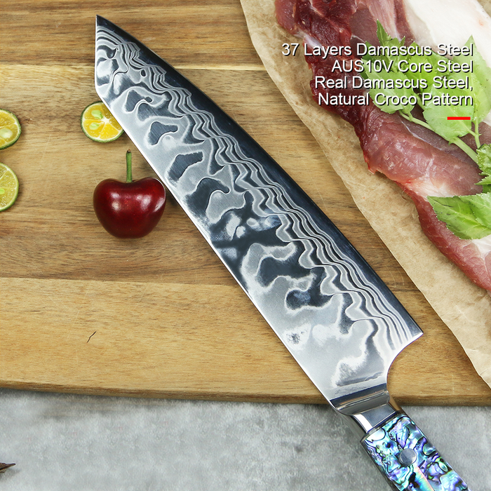 2 Pcs of Kitchen Knives with leather Sheath - Jimmy Custom Knives
