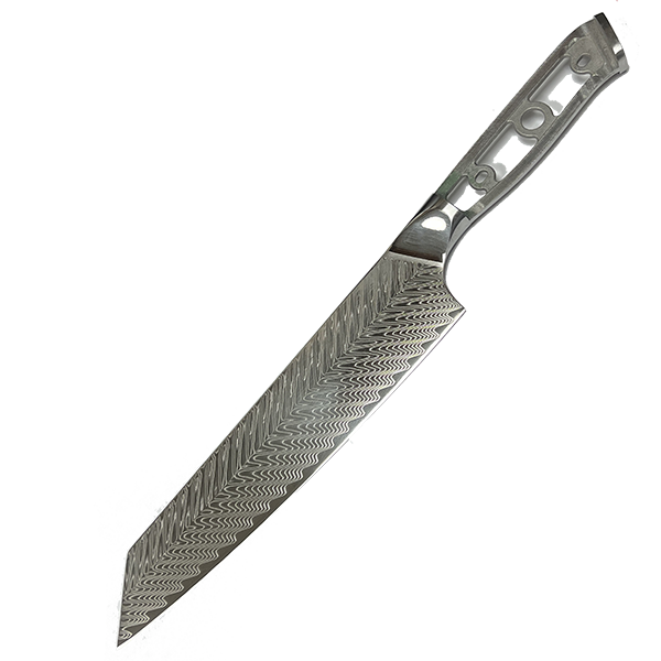* VG10 Feather Pattern - Kiritsuke Knife Blank - 13.5" OAL 8.5" Cut