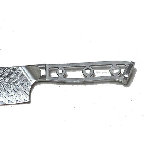 * VG10 Feather Pattern - Nakiri ( Veggie Knife ) Knife Blank - 12" OAL - 6.5" Cut
