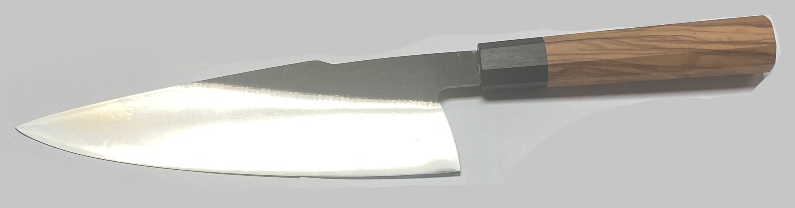 WokMaster Japanese Style Chef Knife - African Blackwood & Olivewood Octagonal Handle - 440C S.S. - Completed Knife