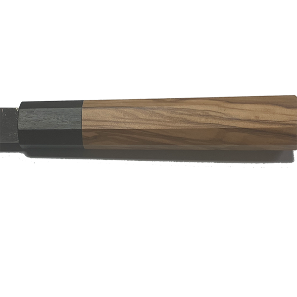 WokMaster Japanese Style Santoku Knife - African Blackwood & Olivewood Octagonal Handle - 440C S.S. - Completed Knife